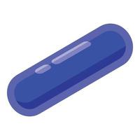 blauw drug capsule icoon, isometrische stijl vector