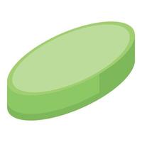 groen capsule icoon, isometrische stijl vector