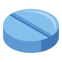 blauw vitamine tablet icoon, isometrische stijl vector