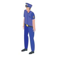 Politie politieagent icoon, isometrische stijl vector