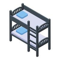 stapelbed bed uitrusting icoon, isometrische stijl vector