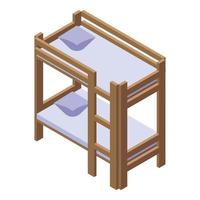 stapelbed bed meubilair icoon, isometrische stijl vector