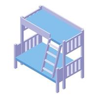 kinderen stapelbed bed icoon, isometrische stijl vector