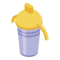 baby sippy kop icoon, isometrische stijl vector