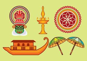 Kerala vector iconen set