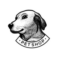 wijnoogst hond logo vector sjabloon, ontwerp element voor logo, poster, kaart, banier, embleem, t shirt. vector illustratie