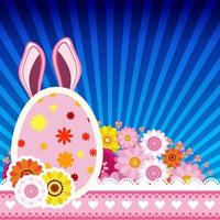 gelukkig Pasen achtergrond met ei, konijn oren. kleurrijk viering voorjaar ontwerp. vector
