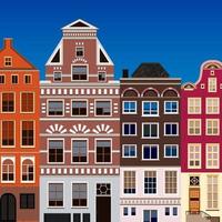 straat van abstracte oude huizen. vectorachtergrond. vector