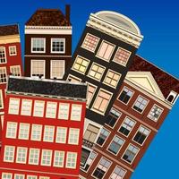 straat van abstracte oude huizen. vectorachtergrond. vector