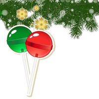 Kerstmis achtergrond met Kerstmis decor en groen takken van Kerstmis boom. vector