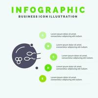 vruchtbaar voortplanting reproductie seks solide icoon infographics 5 stappen presentatie achtergrond vector