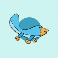 schattig vogelbekdier zwemmen tekenfilm bril vector icoon illustratie. dier natuur icoon concept geïsoleerd premie vector. vlak tekenfilm stijl vrij vector