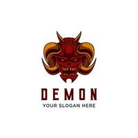 boos demon hoofd logo vector mascotte sjabloon