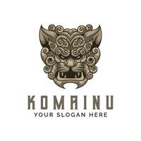 komainu leeuw logo ontwerp vector illustratie sjabloon