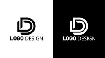 d brief letterteken minimalistische logo ontwerp vector