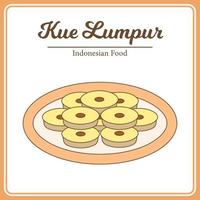 heerlijk traditioneel Indonesisch voedsel gebeld kue lumpur vector