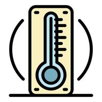 buitenshuis thermometer icoon kleur schets vector