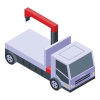 slepen vrachtauto onderhoud icoon, isometrische stijl vector