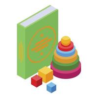 kind boek icoon, isometrische stijl vector