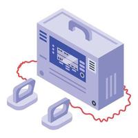 medisch defibrillator icoon isometrische vector. hart aed vector