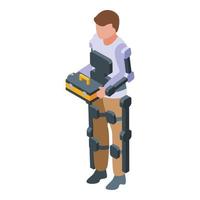 menselijk exoskelet icoon isometrische vector. robot pak vector