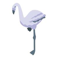 wit flamingo icoon isometrische vector. tropisch vogel vector