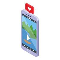 video smartphone icoon isometrische vector. telefoon mobiele telefoon vector