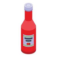 ketchup fles icoon isometrische vector. tomaat saus vector