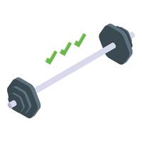 geschiktheid blog barbell icoon, isometrische stijl vector