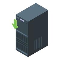 kantoor server backup icoon, isometrische stijl vector