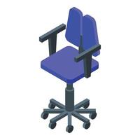 ergonomisch kind stoel icoon, isometrische stijl vector