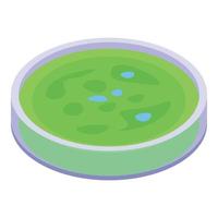 groen Petri schotel icoon, isometrische stijl vector