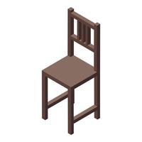 huis kantoor hout stoel icoon, isometrische stijl vector