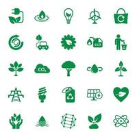 eco milieu pictogrammen reeks in vlak stijl. ecologie vector illustratie Aan wit geïsoleerd achtergrond. bio embleem teken bedrijf concept.