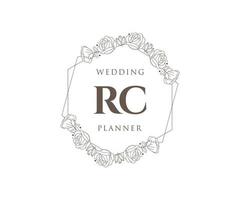 rc initialen brief bruiloft monogram logos verzameling, hand- getrokken modern minimalistisch en bloemen Sjablonen voor uitnodiging kaarten, opslaan de datum, elegant identiteit voor restaurant, boetiek, cafe in vector