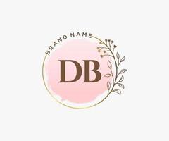 eerste db vrouwelijk logo. bruikbaar voor natuur, salon, spa, kunstmatig en schoonheid logo's. vlak vector logo ontwerp sjabloon element.