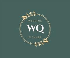 wq initialen brief bruiloft monogram logos verzameling, hand- getrokken modern minimalistisch en bloemen Sjablonen voor uitnodiging kaarten, opslaan de datum, elegant identiteit voor restaurant, boetiek, cafe in vector