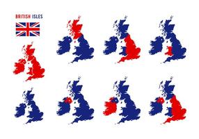 Britse Eilanden Kaart Vector