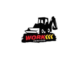 backhoe logo vector voor bouw bedrijf. zwaar uitrusting sjabloon vector illustratie voor uw merk.