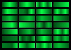 vector reeks van neon groen metalen hellingen. stalen verzameling. glimmend helling reeks Aan zwart achtergrond. metaal structuur