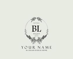 eerste bl schoonheid monogram en elegant logo ontwerp, handschrift logo van eerste handtekening, bruiloft, mode, bloemen en botanisch met creatief sjabloon. vector