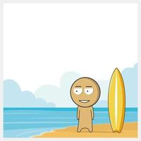 surfer op het strand vector