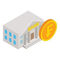 Zwitsers bank icoon, isometrische stijl vector