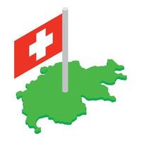 Zwitserland kaart icoon, isometrische stijl vector