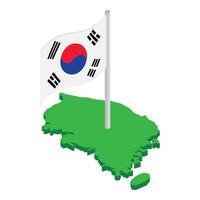 republiek Korea icoon, isometrische stijl vector