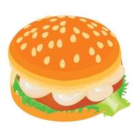 Hamburger icoon, isometrische stijl vector