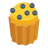 BES muffin icoon, isometrische stijl vector