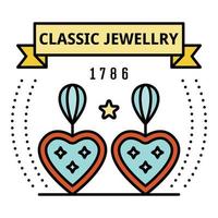 klassiek sieraden logo, schets stijl vector