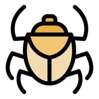 Woud scarabee kever icoon kleur schets vector