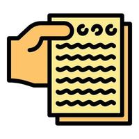 brief in hand- icoon kleur schets vector